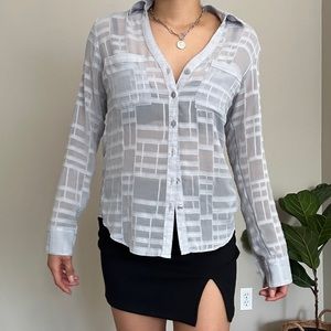 Gray sheer y2k blouse